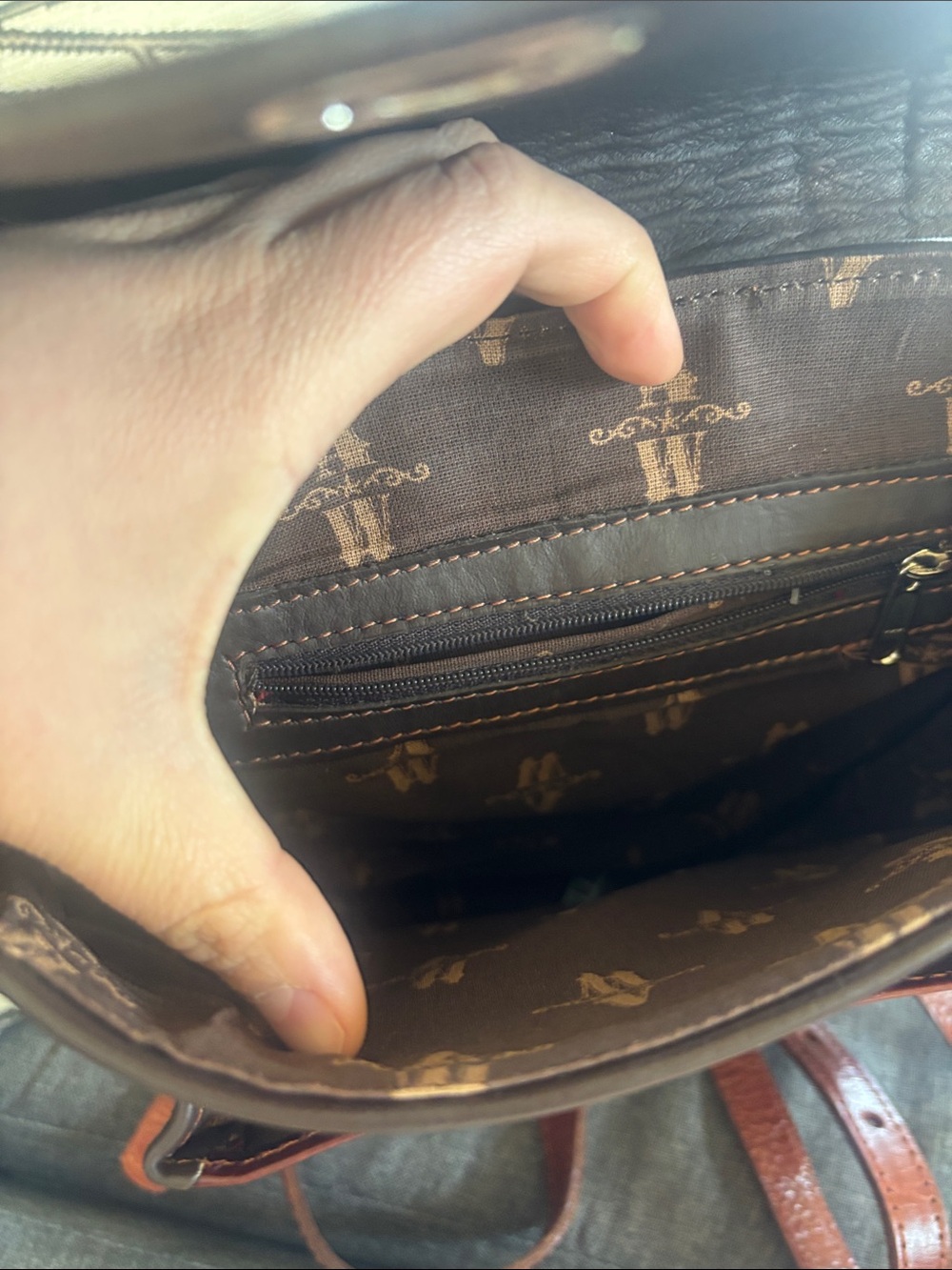 American West Brown Leather Bag - Picture 3 of 4